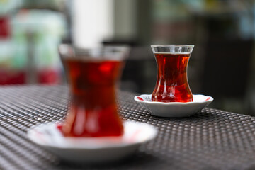Turkish Tea (Türk Çayı) in the Turkish Breakfast Photo, Uskudar Istanbul, Turkiye (Turkey)