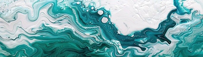 Liquid abstract background banner white and cyan