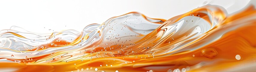 Liquid abstract background banner white and orange