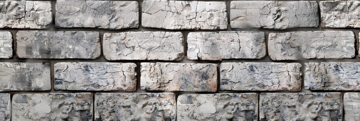 Fototapeta premium Textured White Painted Brick Wall