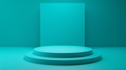Cyan pedestal design for product show