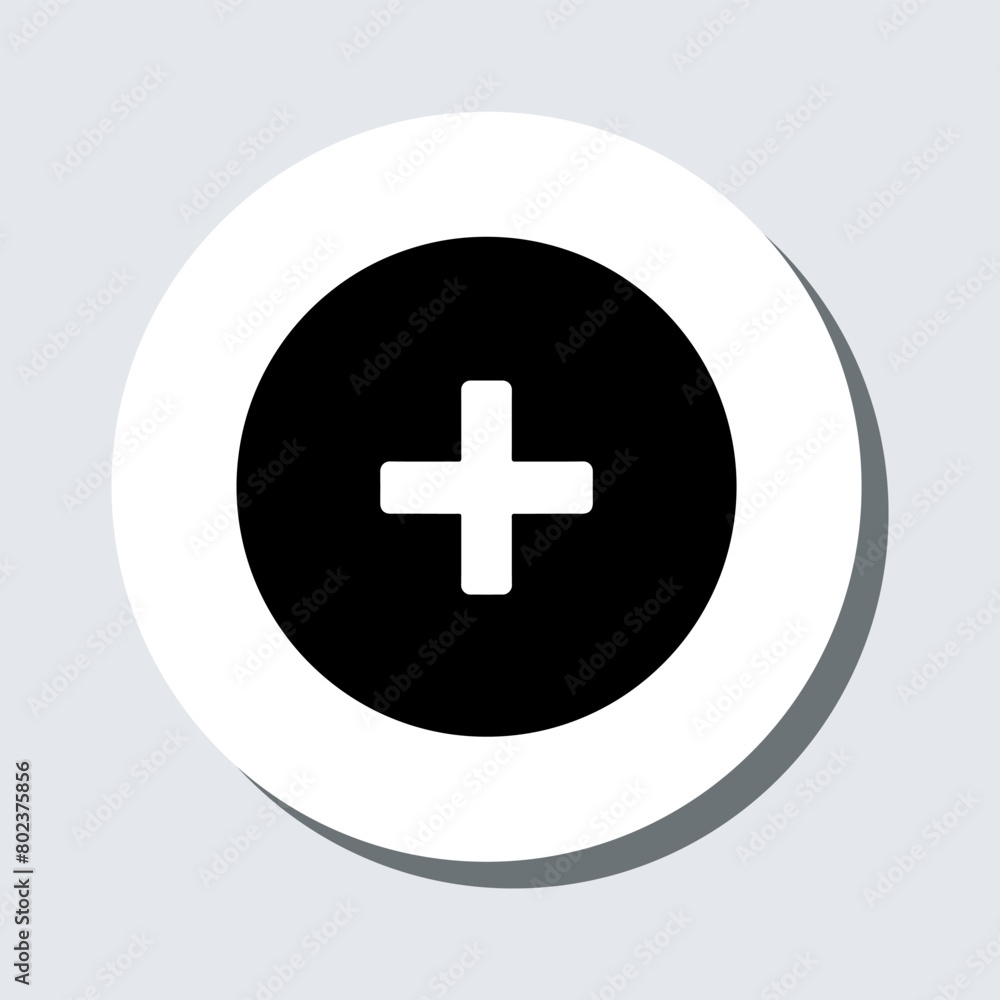 Poster add icon vector. plus sign symbol in trendy flat style. medical cross vector icon illustration in ci