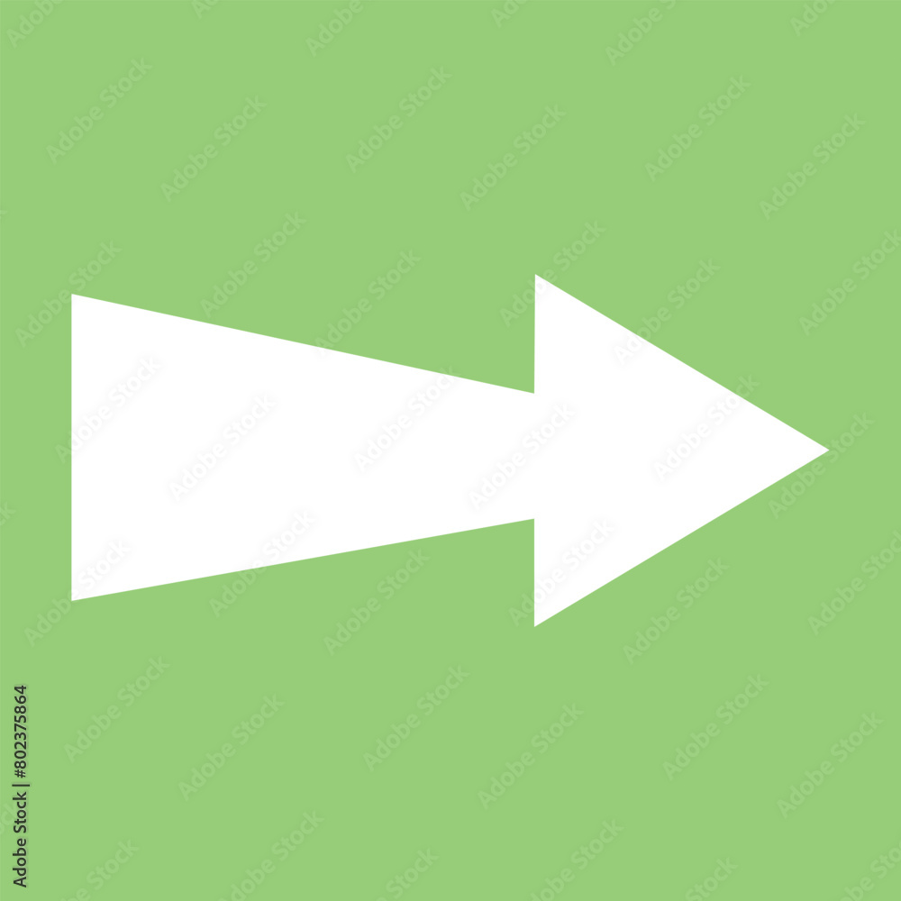Poster white arrow icon, white arrow isolated on green, arrow icon for your additional design needs, web ap