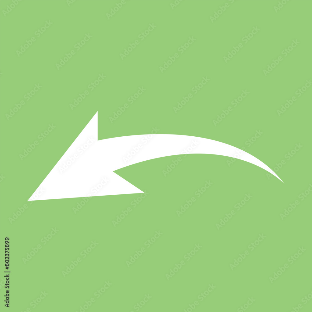 Aufkleber white arrow icon isolated on green background. arrow icon in trendy design style. back arrow vector 