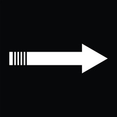 White Arrow icon isolated on black background. Arrow icon in trendy design style. Back Arrow vector icon modern and simple flat symbol for web site, mobile app, UI. Vector illustration. Eps file 140.