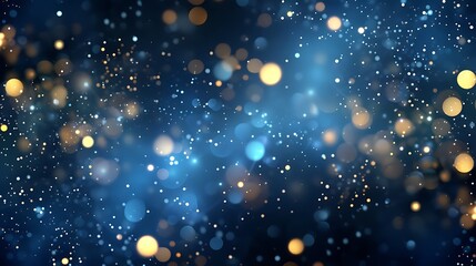 Obraz na płótnie Canvas Glittering Christmas particles background in blue