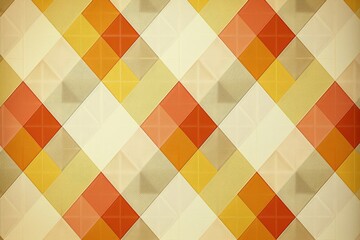 Soft Warmth. Geometric Diamond Pattern Mosaic with Cream and Orange Hues.