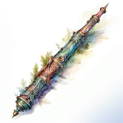 Watercolor English Horn Illustration, Generative Ai