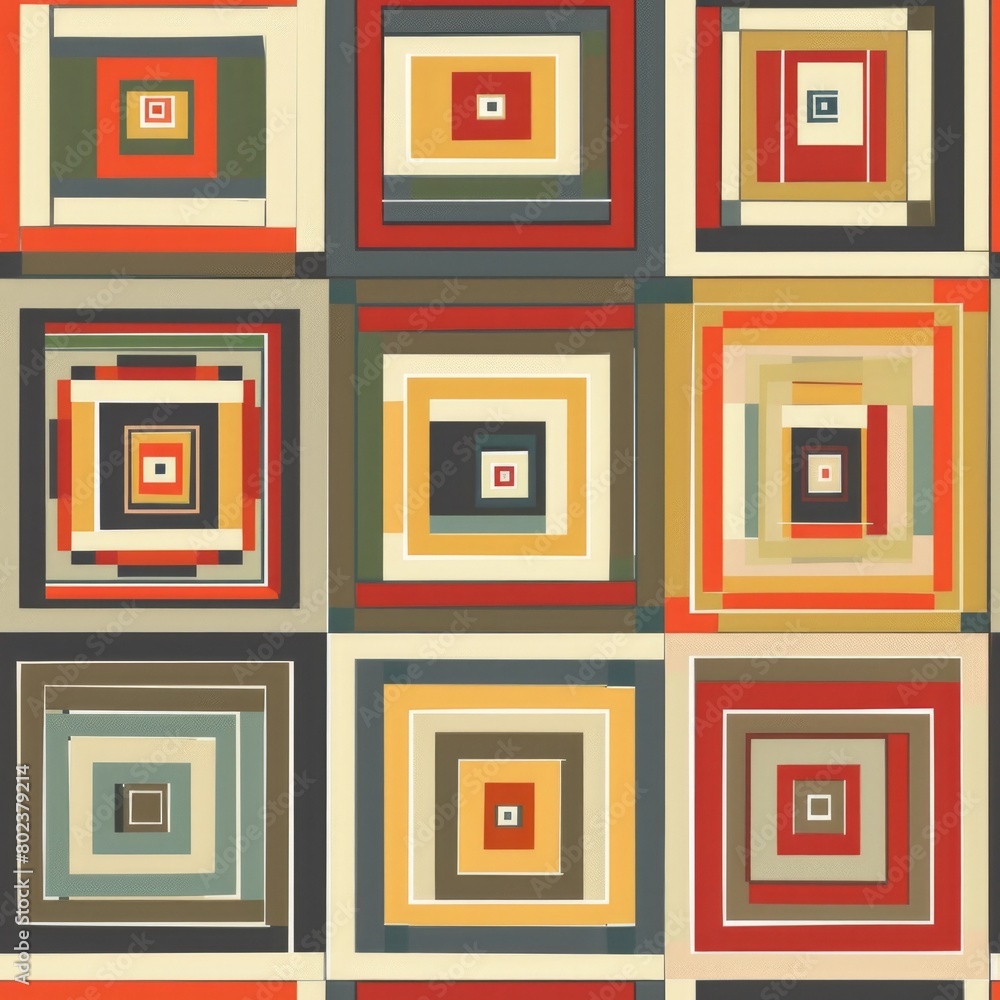 Poster a series of squares in various colors and sizes. ideal for graphic design projects