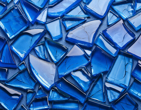 abstract broken glass background blue smashed shards backdrop wallpaper