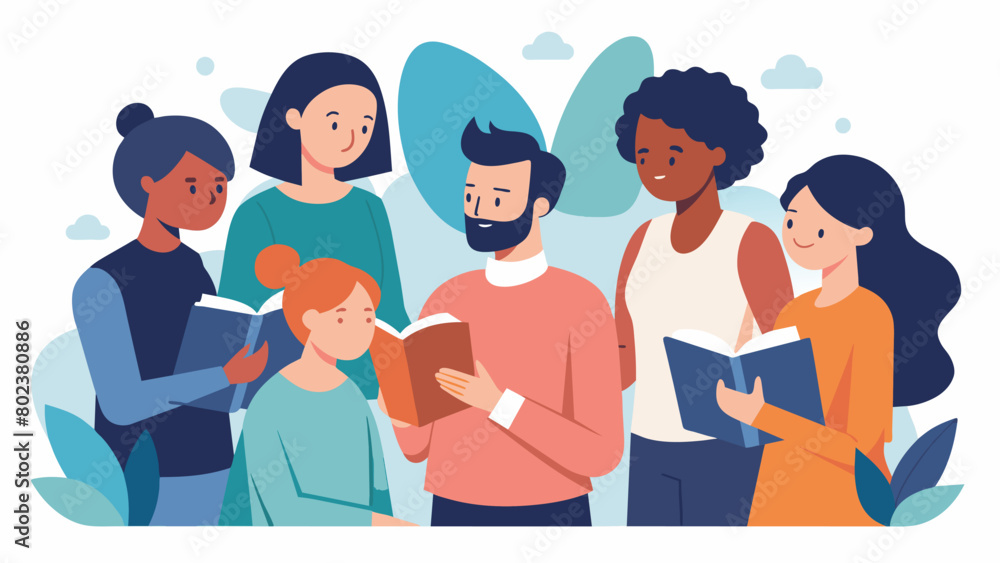Poster a member reading a passage from a book out loud pausing from time to time to allow for discussions a