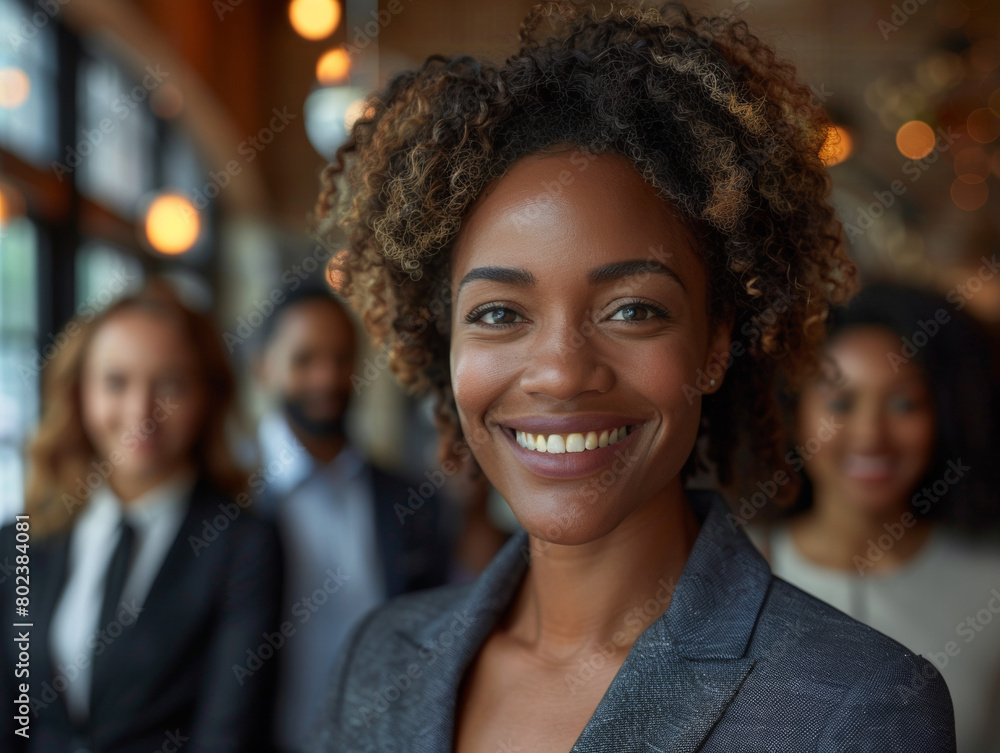 Poster a woman in business style clothes