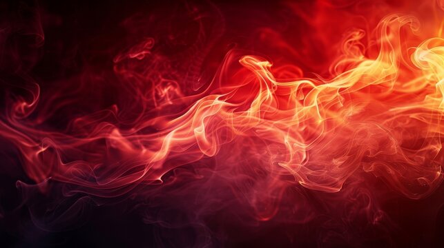 A red and orange flame with smoke coming out of it