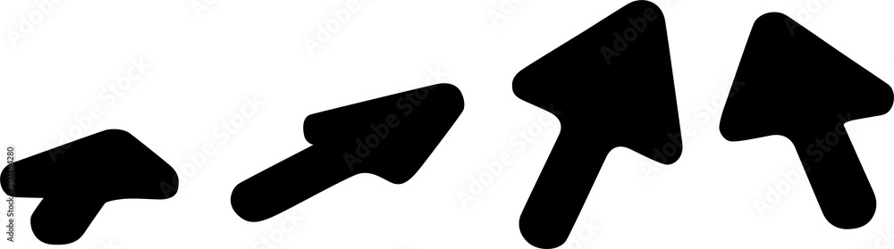 Poster 3d gold cursor arrow. click pointer vector set. up and down sign for computer mouse button. isolated