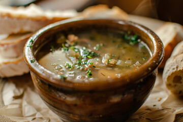 Mother's Day Recipe for Love, A Warm and Inviting Bowl of Soup and Freshly Baked Bread