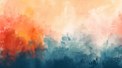fondo cuadro decorativo diseño plantilla para arte papel pintado con acuarelas azul y naranja contraste natural lleno de colores estilo abstracto
