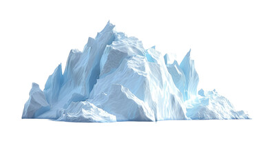Iceberg in the Sea, Frozen Giants: Icebergs Amidst the Ocean on white background.