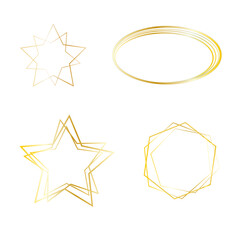 Golden frames luxury collection with layers vector icon set  © Alian23