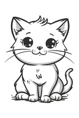 Cartoon drawing of a Felidae Vertebrate with cute gesture
