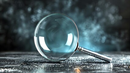 Analyze explore and learn about yourself symbolized by a magnifying glass. Concept Self-Exploration, Personal Growth, Symbolism, Discovery, Reflection
