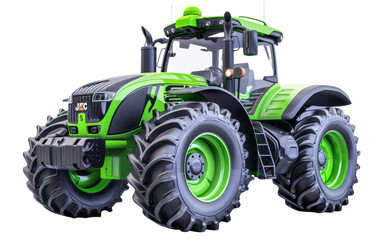 Green JCB tractor on white background.