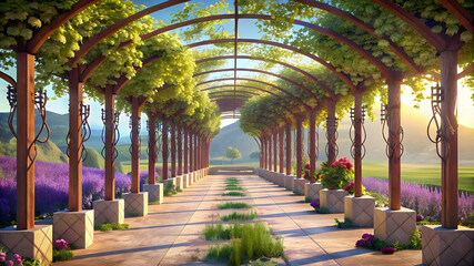 graceful arbors in European vineyards