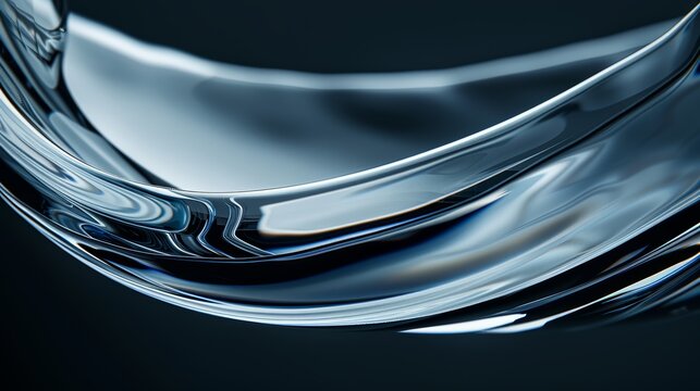 A close-up, high-resolution shot of a piece of curved glassware, emphasizing the elegant shape and the pristine quality of the glass