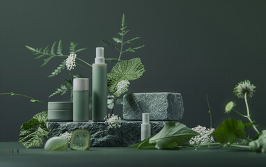 Botanical Skincare Products Display