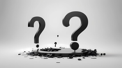 create a logo with a question mark, 8k, hyper realistic, in black in white