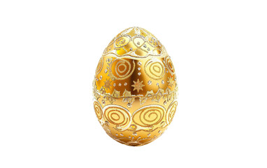 Golden Easter Egg on white background.