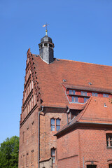 The gable of the Town hall of Jüterbog, federal state Brandenburg - Germany