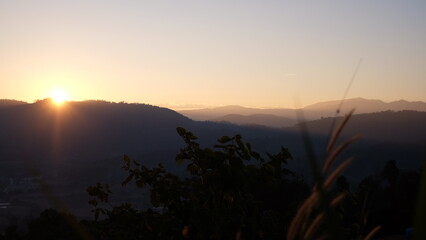 sunset in the mountains