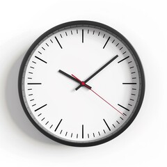 clock on white background, deadline second hand speed office instrument