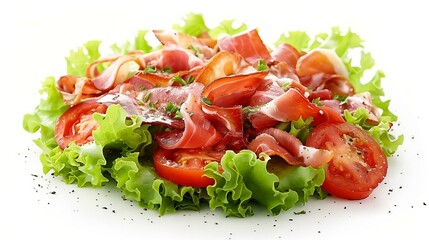 Blt salad with ham and tomatoes, delicatessen prosciutto organic dieting refreshment
