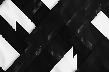 A stark contrast between jet black and crisp white in a minimalist abstract pattern, focusing on the interplay of shapes and negative space.