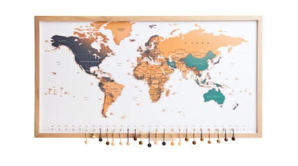 Framed World Map on transparence background