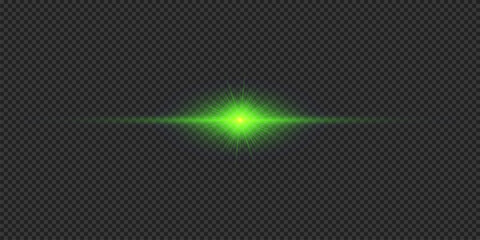 Green horizontal light effect of lens flares