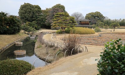A scene of the Japanese garden in Koraku-en Park