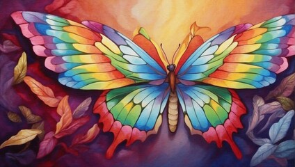 Rainbow butterfly colorful wings