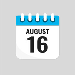 Icon page calendar day - 16 August