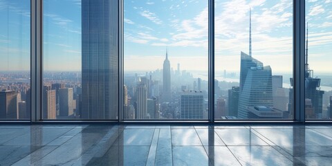 Urban Majesty: Reflective Vistas from NYC's Heights