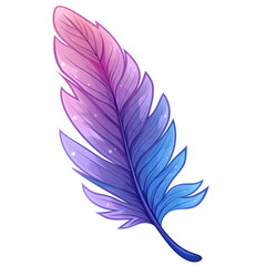 A creative arts piece with a pink and blue feather on a white background