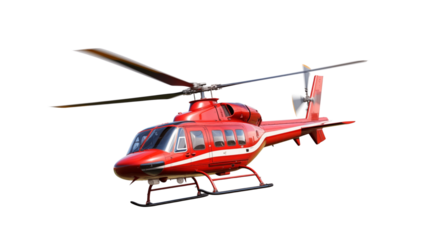 Luxurious private helicopter with gold and white livery, poised for takeoff on a clear day. Generative AI