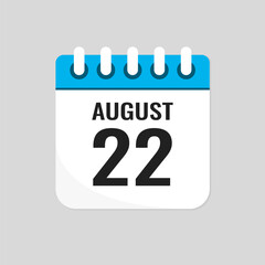 Icon page calendar day - 22 August