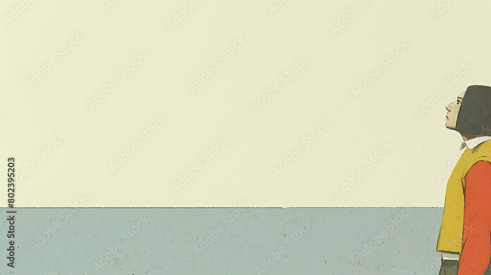 Poster looking up in minimalist style abstract background banner