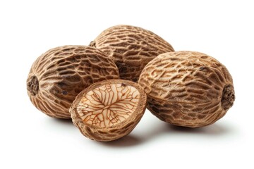 Group of nuts on white background, suitable for food concepts