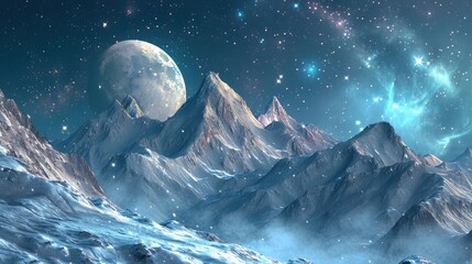 Moonlit Mountains: A Winter's Dream