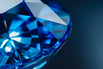 Radiant Deep Blue Sapphire Gemstone Exuding Elegance and Premium Brilliance against a Dark Background
