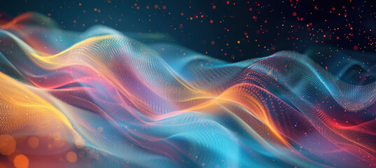 abstract wave color background, in the style of futuristic digital art
