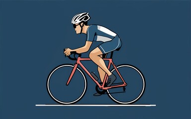 Cycling isolated cartoon
